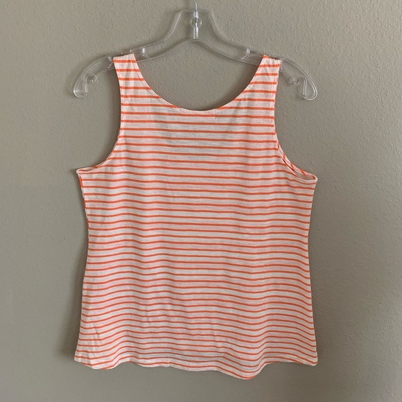 Loft Coral White Stripe Sunwashed Tank - Picture 3 of 5